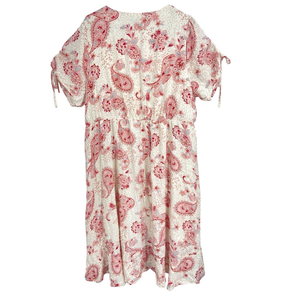 Torrid Midi Swiss Surplice Paisley Pink‎ Dress 3X - Picture 6 of 8
